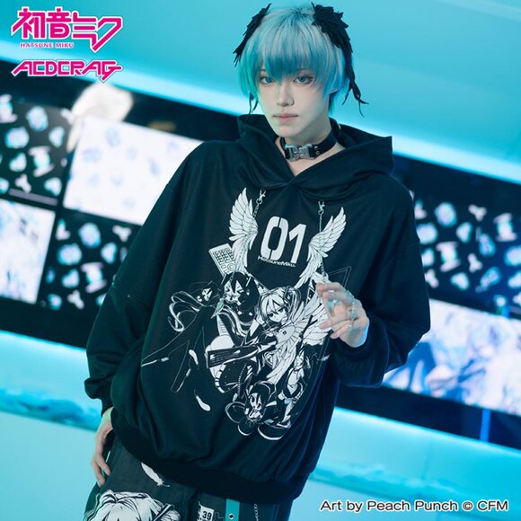 NEW ACDC RAG x Hatsune Miku Forever Punk Oversized Hoodie - Picture 3 of 8